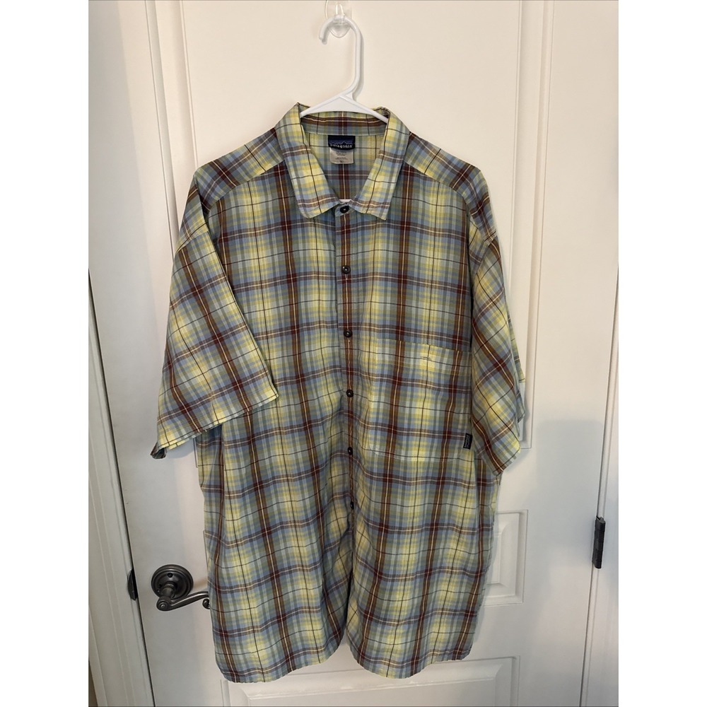 Patagonia Mens XL Button Shirt – Fall Plaid, Organic Cotton, Excellent Condition